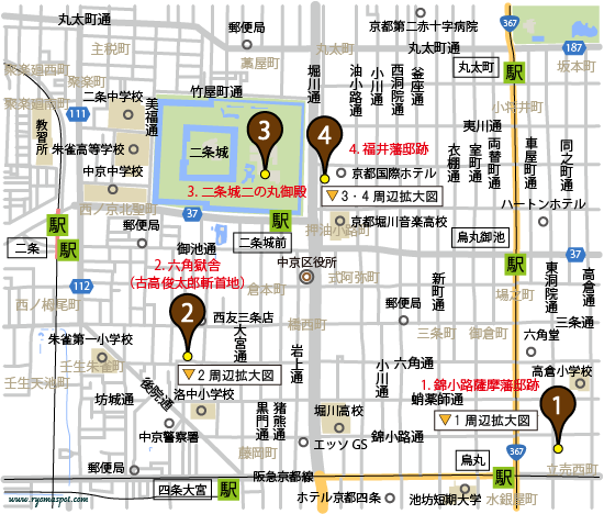 中京区(西側)史跡マップ